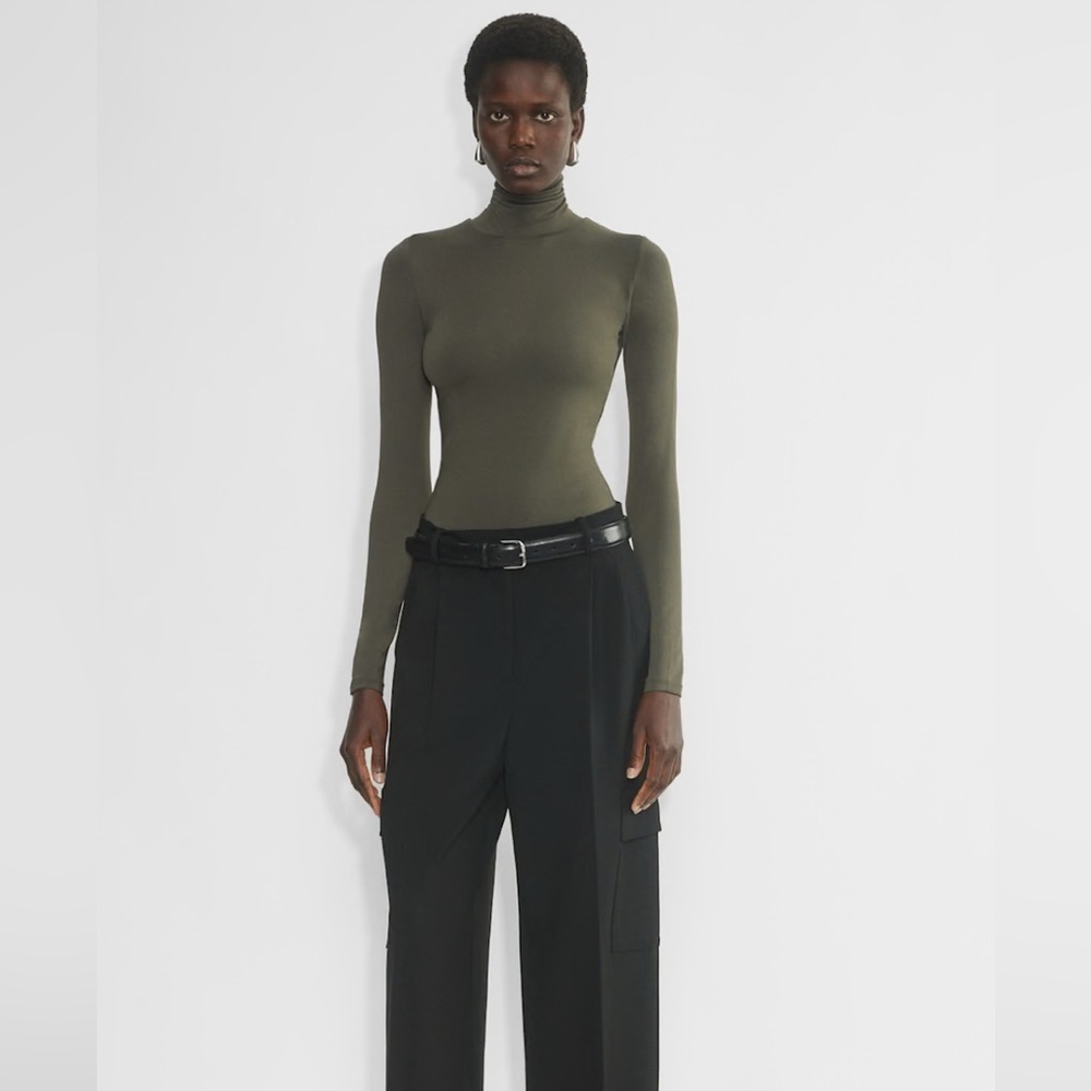 Aritzia Babaton mock neck long sleeve olive